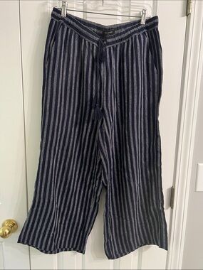 Banana Republic Navy and White Striped Drawstring Pants